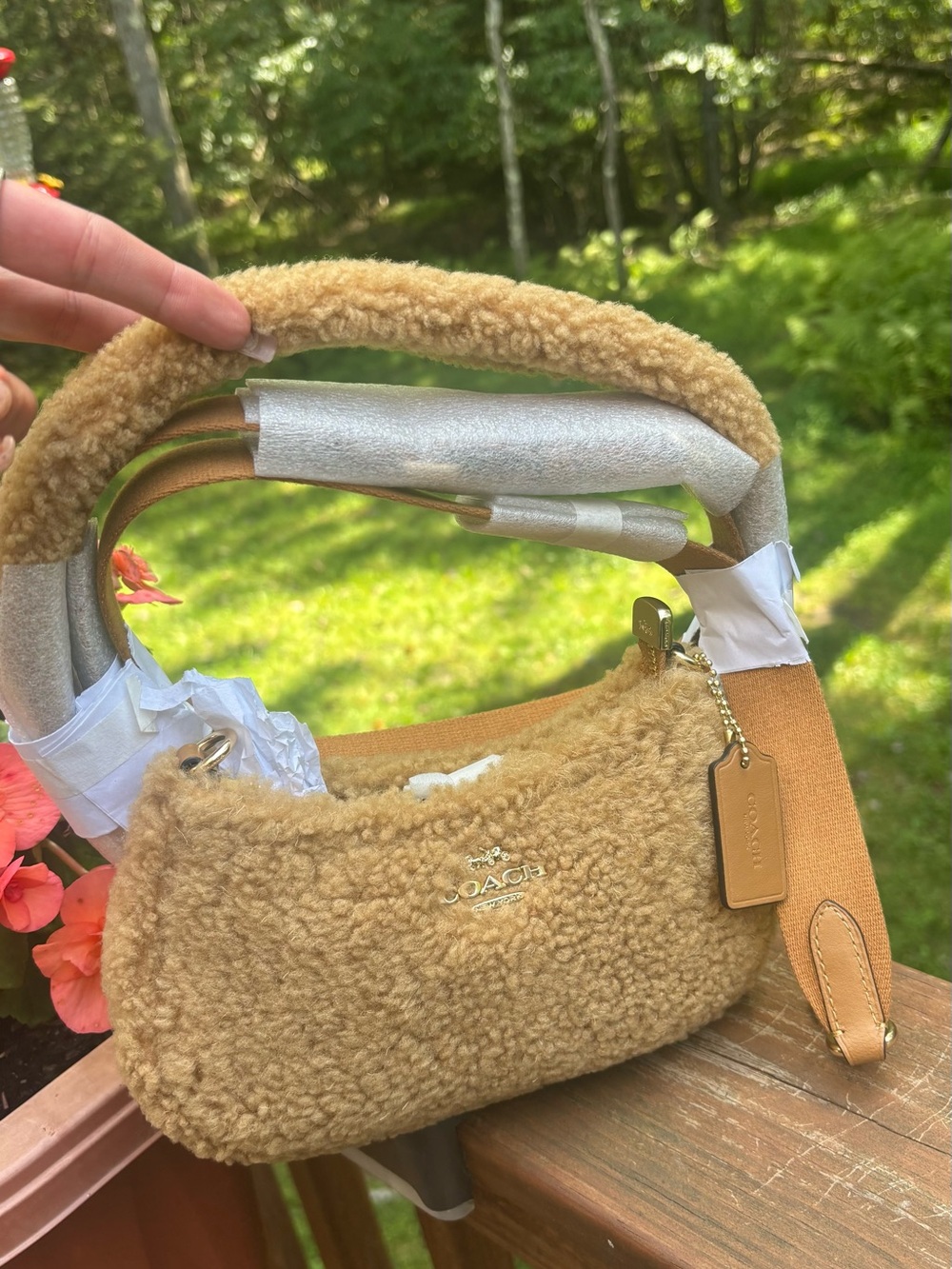 Authentic Coach 1941 Tan Sherpa Shoulder /crossbody Bag with 2 straps